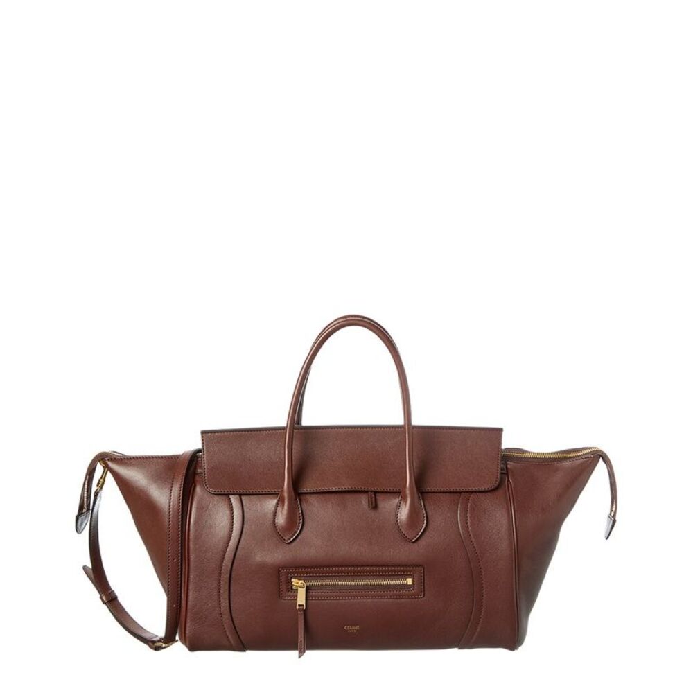 Celine Leather Shoulder Bag, Black